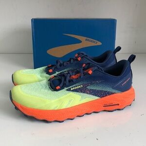 Brooks Men's Trail Running Shoes - Neon Green and Navy